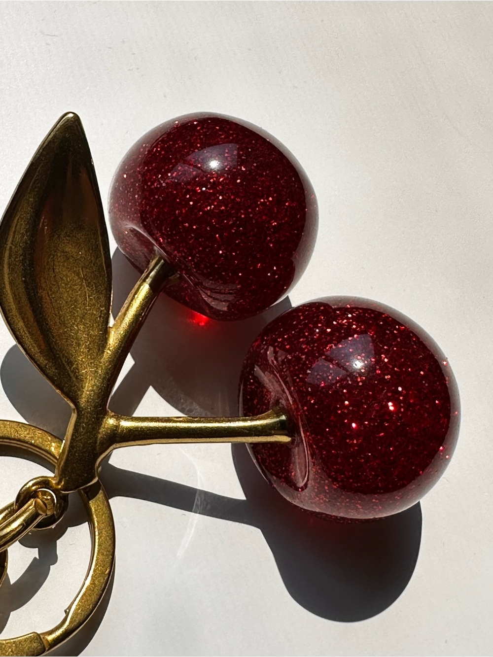 Sparkling Cherry Keychain Bag Charm - Red - Picture 14 of 14